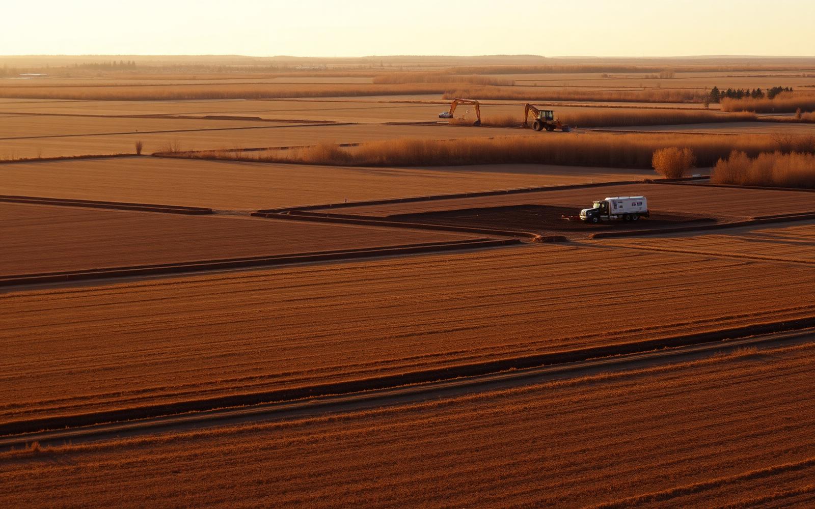 Heavy equipment working across Eastern Ontario farmland